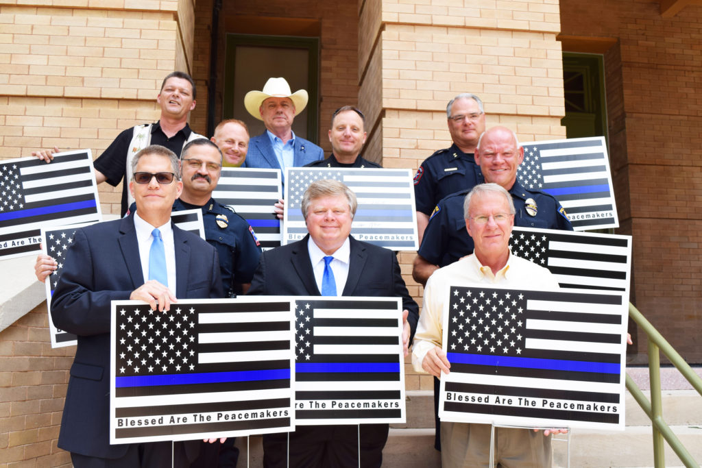 From top L-R: Hutto Community leader Tim Jordan, Pct 1 Constable-elect Vinnie Cherrone, businessman Jim Schwertner, Sheriff-elect Robert Chody, Pct 3 Constable Kevin Stofle, Hutto Police Chief Earl Morrison, Round Rock Police Commander Robert Rosenbusch, Pct 3 JP Bill Gravell, Mayor Dale Ross, Round Rock banker and candidate for Pct 1 Commissioner Landy Warren. 