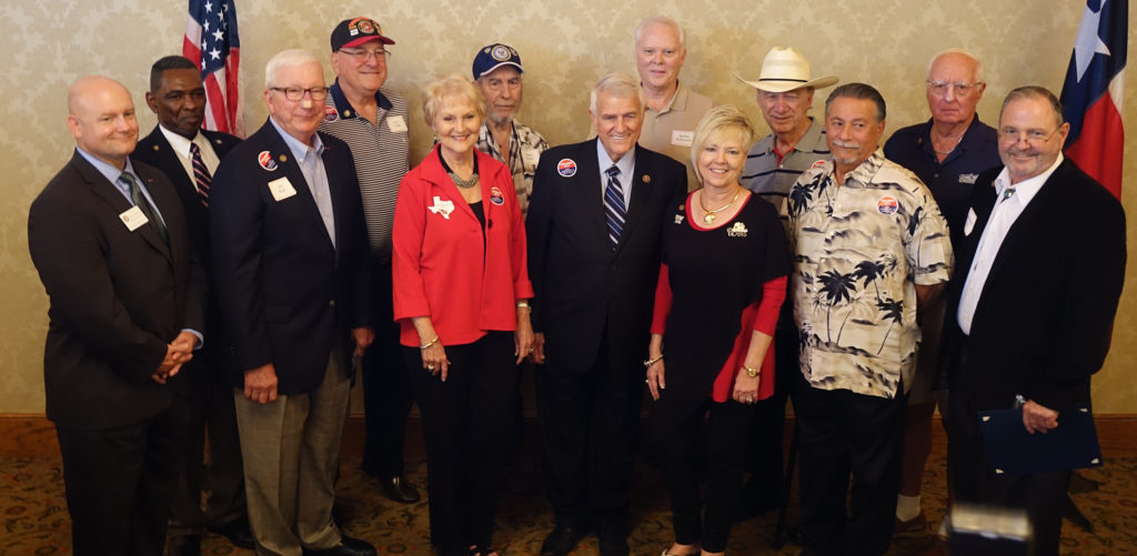 Vietnam Veterans with Paula Dennis (front, right) and Congressman Carter (center) and GARW members/friends who received 50th Commemorative recognition. 