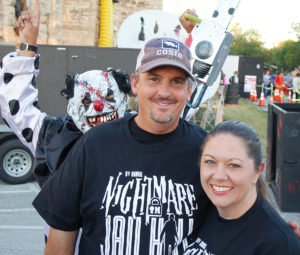 Brent and Jennifer Tredemeyer (and friend) prepare to lead the tours. 