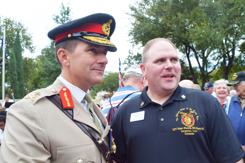 General Chalmers with Purple Heart recipient and Veteran Memorial Advisory member Erik Stoeckle